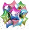 Gradient Color Star Foil Balloons – 18-Inch Rainbow Star Mylar Balloons, 9 Pack | Colorful Party Decorations for Kids’ Birthdays, Rainbow & Theme Parties (Gradient Color)